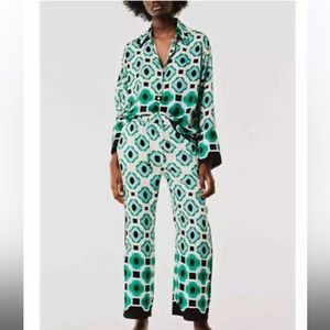 Zara | Printed Satin Blouse - Large